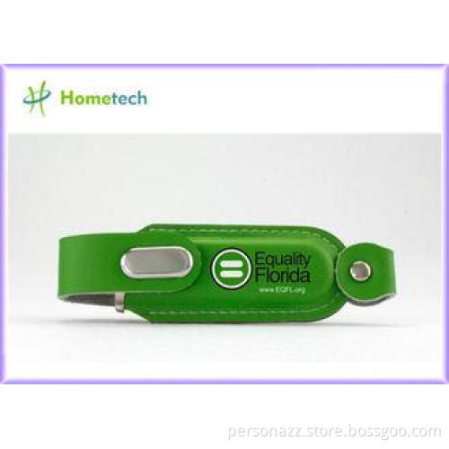 Leather USB 1.1 / 2.0 Flash Drive , Disk Drive USB Flash 64